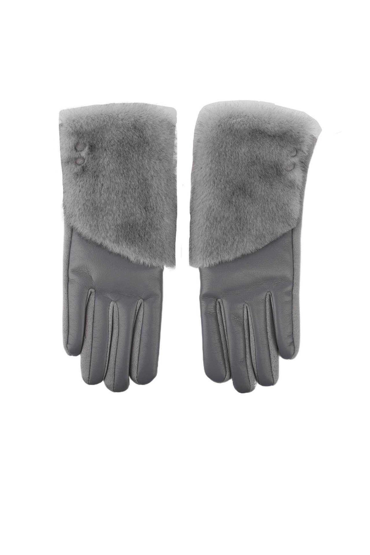 Leren Handschoenen met Faux Fur