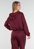 Bordeauxrode Jogging Set met Vest en Wijde Broek