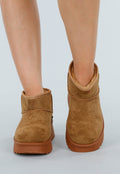 Bruine Suede Snowboots met Voering