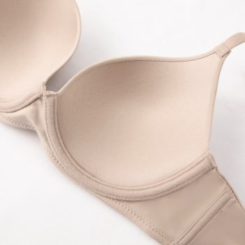 Beige T-Shirt BH met Kruisbare Bandjes