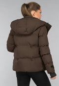 Korte Bruine Winterjas met Capuchon