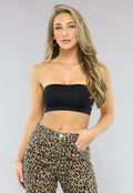 Zwarte Stretchy Bandeau Top met Anti-Slip Rand