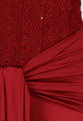 Strapless Korset Jurk in Bordeaux met Glitters
