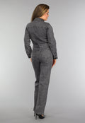Grijze Straight Leg Denim Jumpsuit