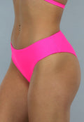 High Waist Bikini Broekje in Neon Roze
