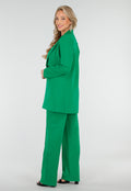 Donkergroene Halflange Blazer met Stretch