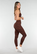Bruine Sporttop met Leopardprint en Pads