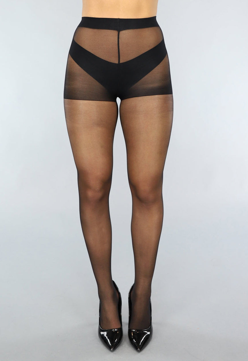Klassieke 10 Denier Panty met Corrigerend Broekje