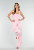 Roze Body met Vierkante Hals en Stretch