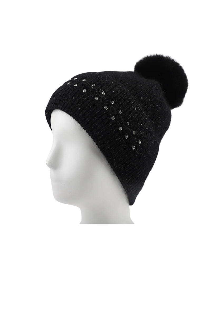 Gebreide Glitter Muts met Pompon