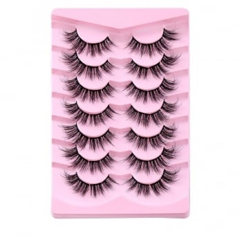 Fluffy Segmenten Plak Wimpers met Volume Set van 7