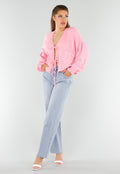 Roze Blouse met Hartzakken en Knooplint Detail