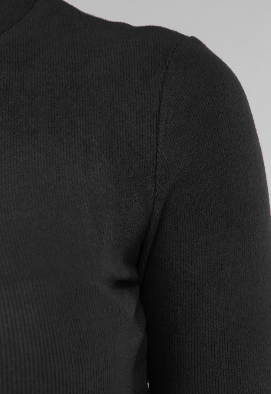 Zwarte Longsleeve Top met Col