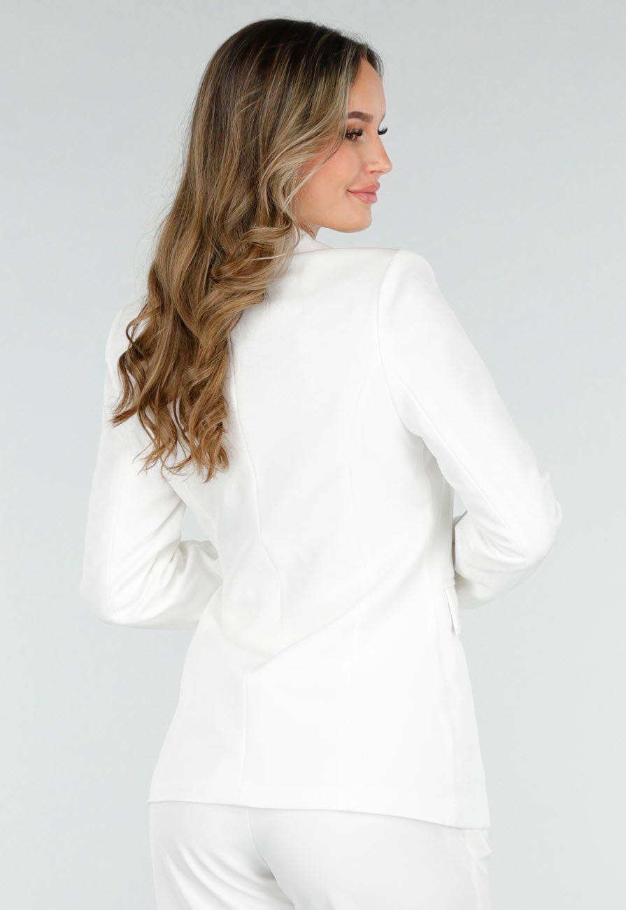Witte Blazer met Gesp