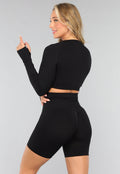 Zwarte Longsleeve Sporttop met Duimgaten