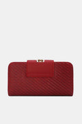 Rode Gevlochten Clutch van Imitatieleer met Gouden Schouderketting