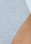 Grijze Bodysuit met Spaghetti Bandjes en Pads