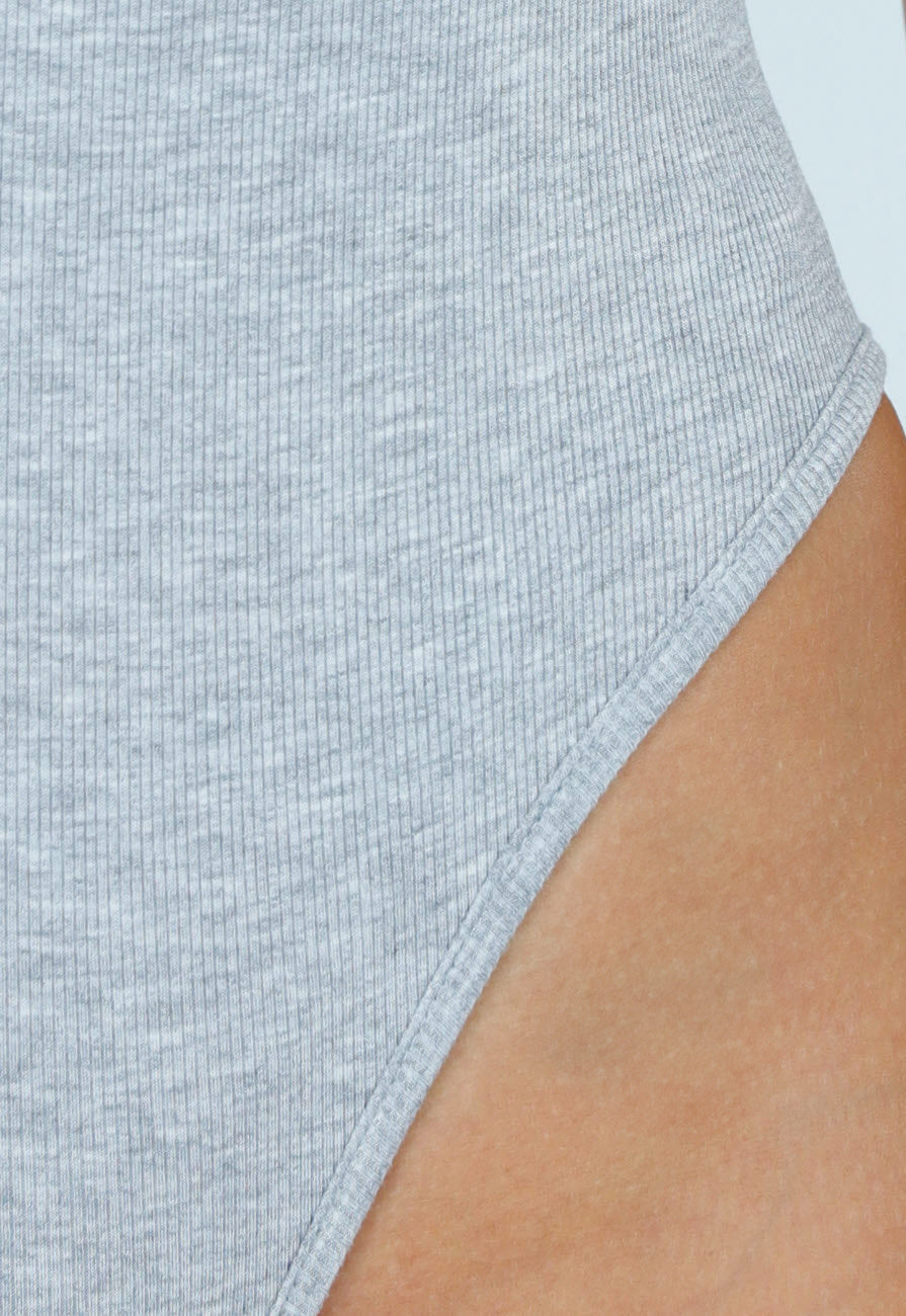 Grijze Bodysuit met Spaghetti Bandjes en Pads