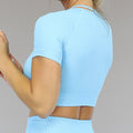 Blauwe Sporttop met Vierkante Hals en Straps