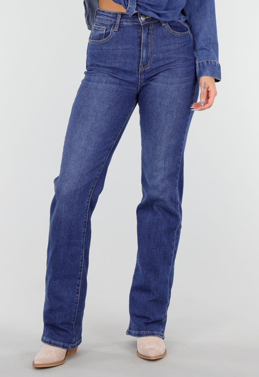 Redial Jeans  Donkerblauwe Tall Jeans met Rechte Pijpen en High Waist