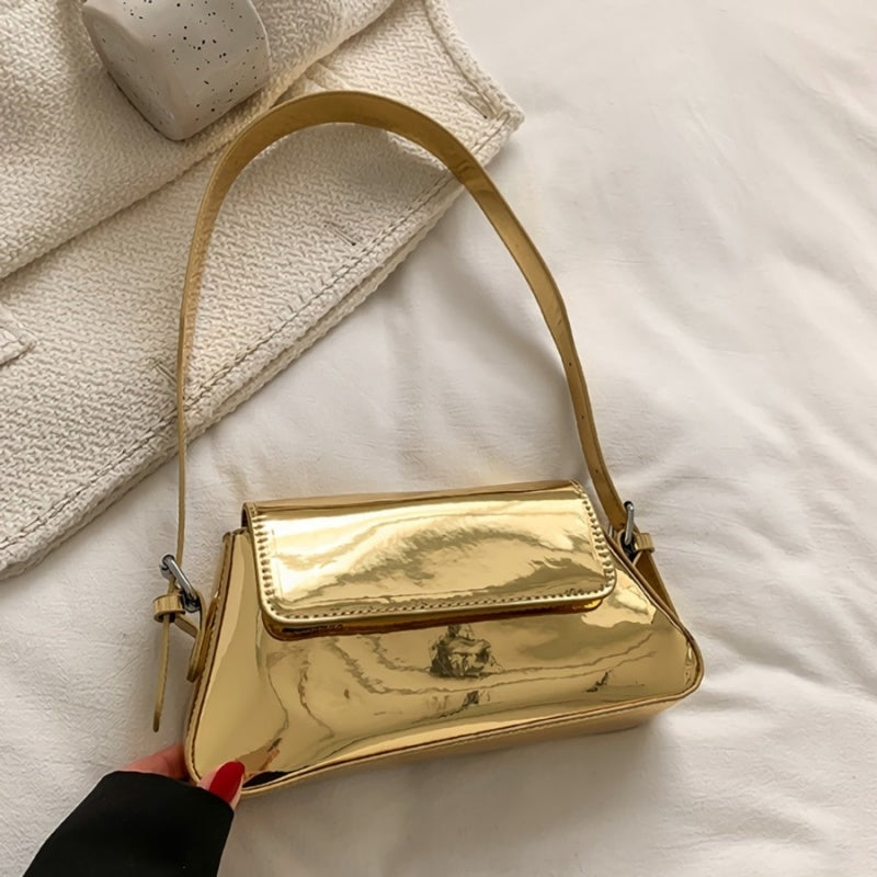 Gouden Verstelbare Metallic Schoudertas