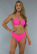 High Waist Bikini Broekje in Neon Roze