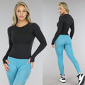 Zwarte Longsleeve Sporttop met Thermovoering