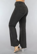 Redial Jeans  Antraciet Straight Leg Jeans met Strass Steentjes