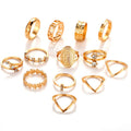 Gouden Vintage Dertiendelige Ringen Set
