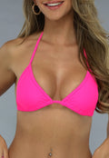 Triangel Bikini Top in Neon Roze