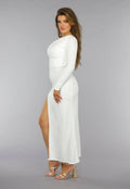 Witte One Shoulder Ruffle Galajurk