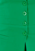 Groene Strapless Gilettop met Knopen en Elastische Band