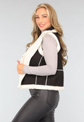 Zwarte Suèdelook Teddy Bodywarmer