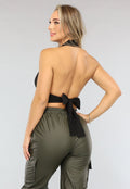 Zwarte Top met Halter Detail