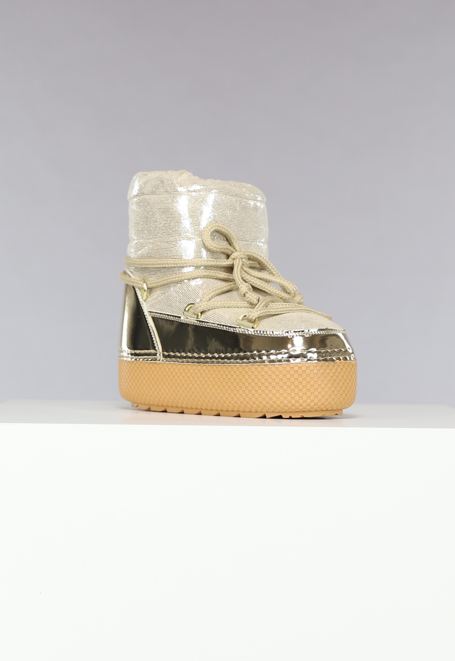 Sparkle Sneeuwlaarzen in Goud met Metallic Detail