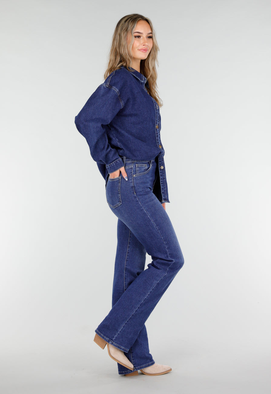 Redial Jeans  Donkerblauwe Tall Jeans met Rechte Pijpen en High Waist