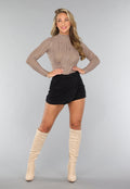 Taupe Kleurige Zebra Print Top
