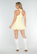 Butter Yellow Tule Rokje met Ondershort en Elastische Tailleband