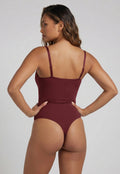Corrigerend Stringbody Bordeaux met Verstelbare Bandjes