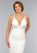 Witte Lange Bruidsjurk met Geborduurde Details