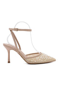 Beige Pumps met Pailetten en Kralen