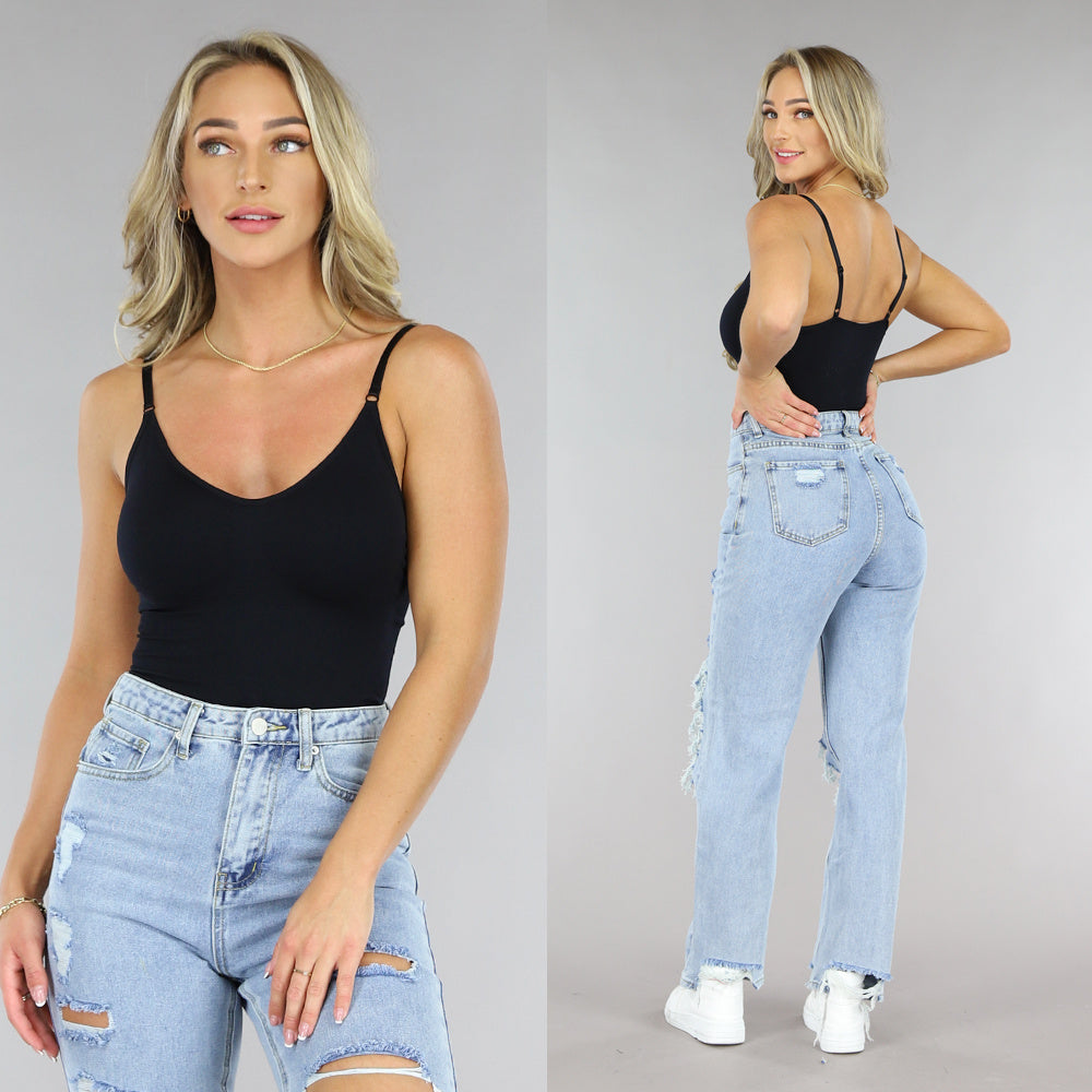 Zwarte Fijngebreide Stretch Bodysuit