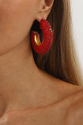 Statement Oorbellen met Strass en Glanzende Afwerking
