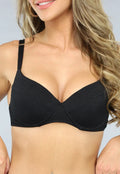 Zwarte Beugel Bikini Top met Push Up