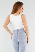 Naadloze Shaping Top in Wit met Hoge Halslijn