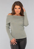 Groene Top met Omgeslagen Hals