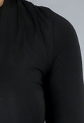 Longsleeve Zwarte Geplooide Top