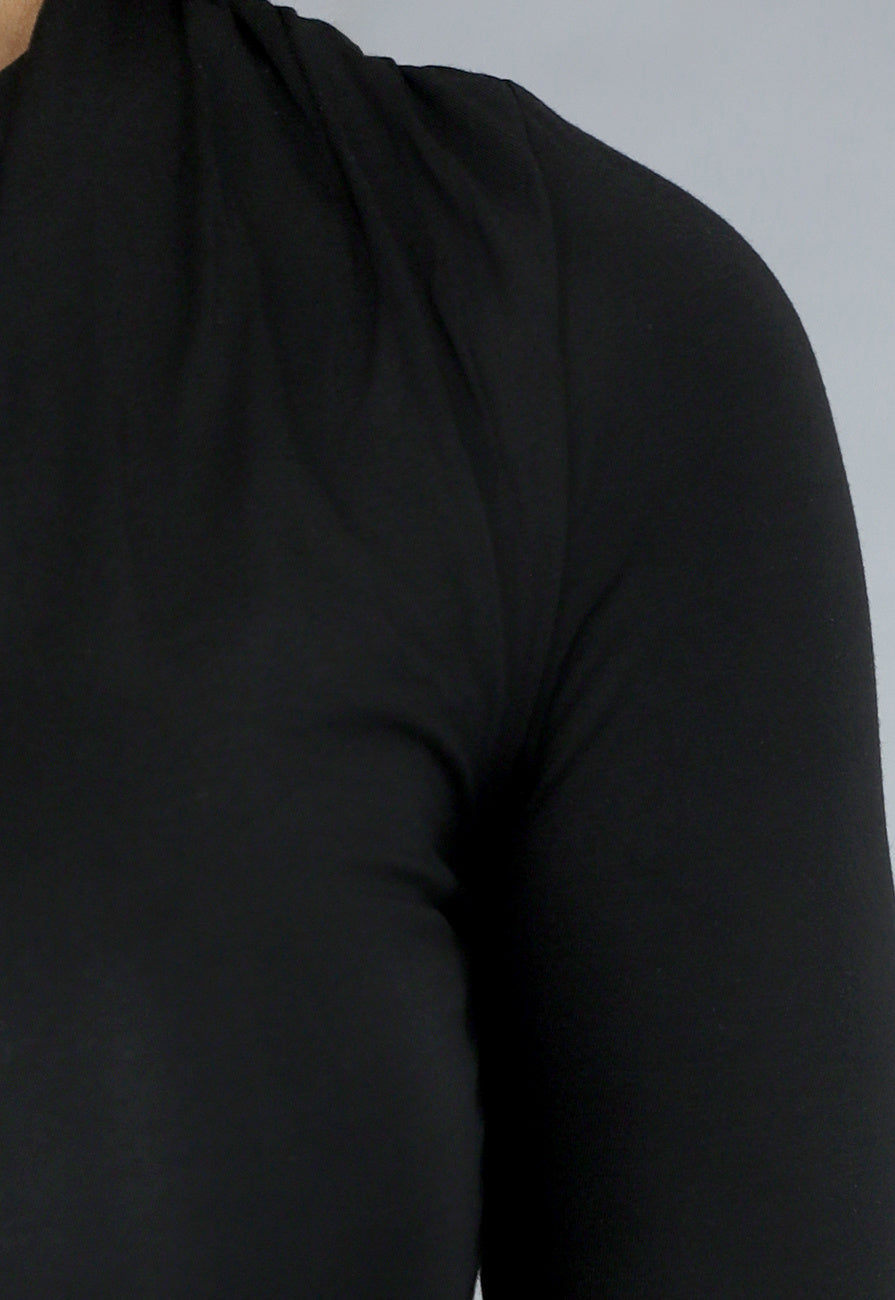 Longsleeve Zwarte Geplooide Top