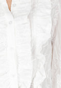 Witte Blouse met Ruches en Lange Mouwen