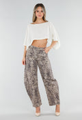 Panterprint Balloon Jeans met High Waist en Barrel Pijpen